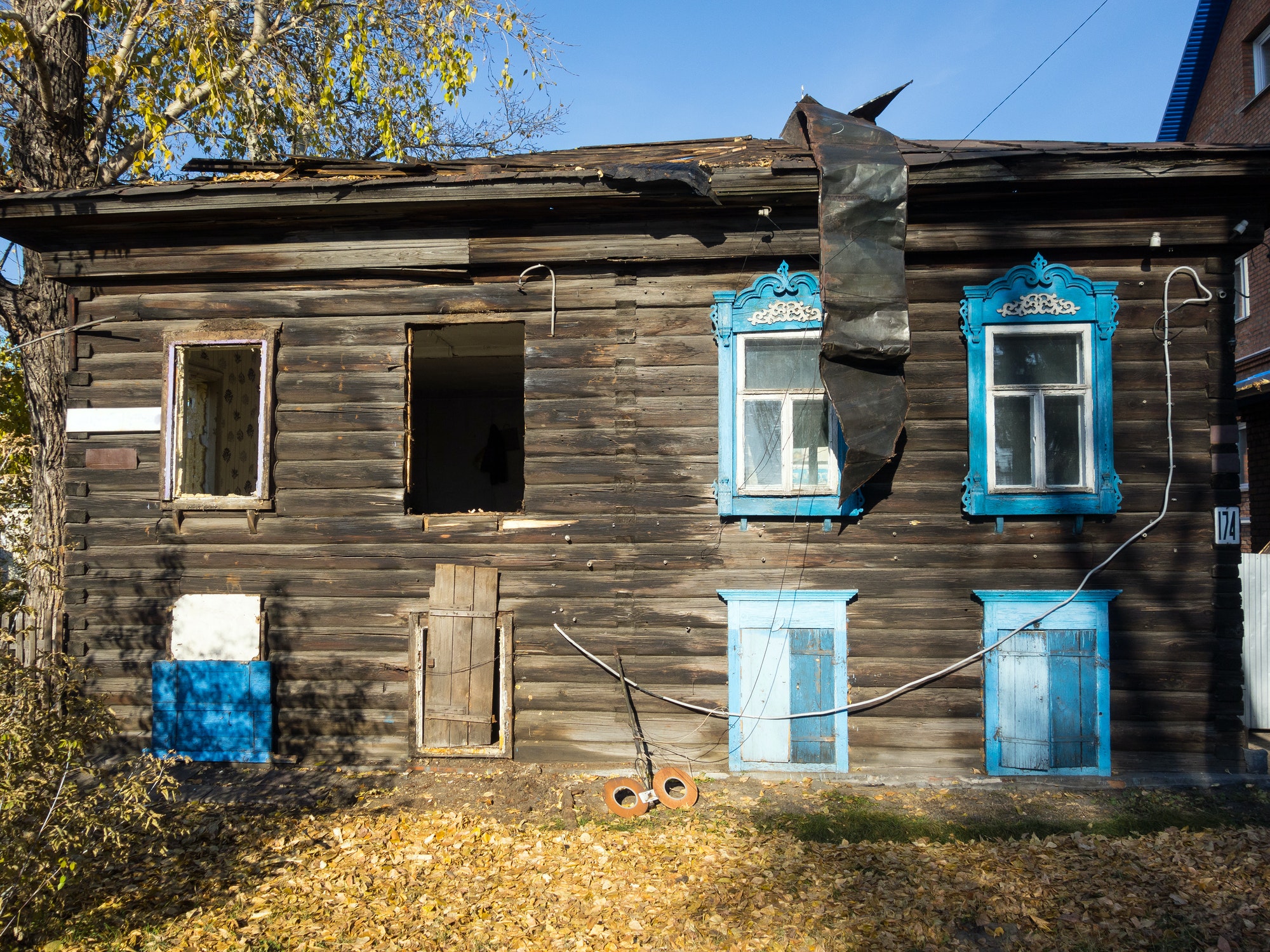 Old wooden house for demolition